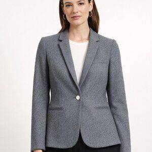 Calvin Klein Women’s Gray Blazer Size 4 One Button Notch Lapel Tailored Jacket